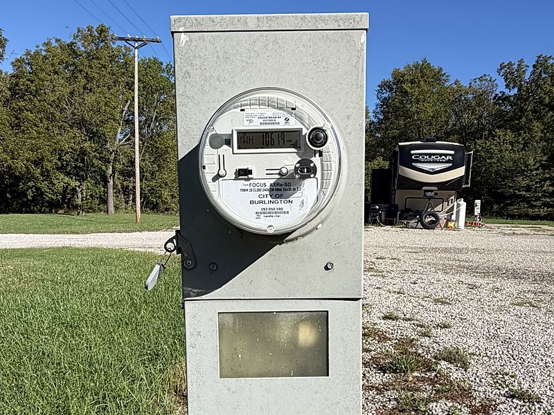 Electric pedestal at an RV site