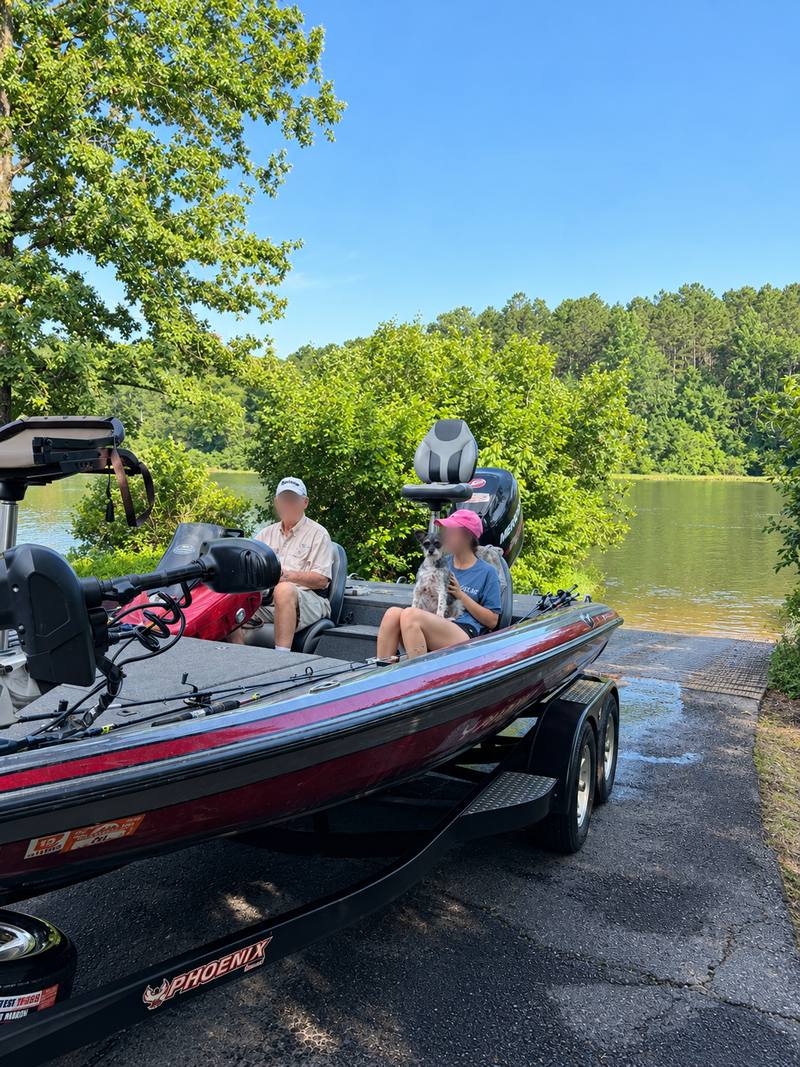 Fishing boat at a launch ramp