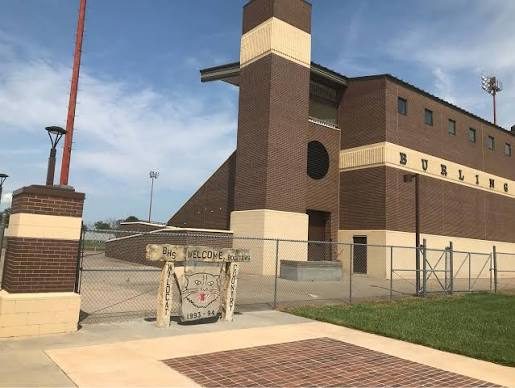Burlington High School stadium entrance with the Wildcats welcome sign